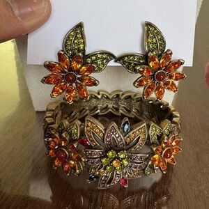 HEIDI DAUS "MERCI BEAUCOUP” Breathless Crystal CUFF Bracelet Carnelian